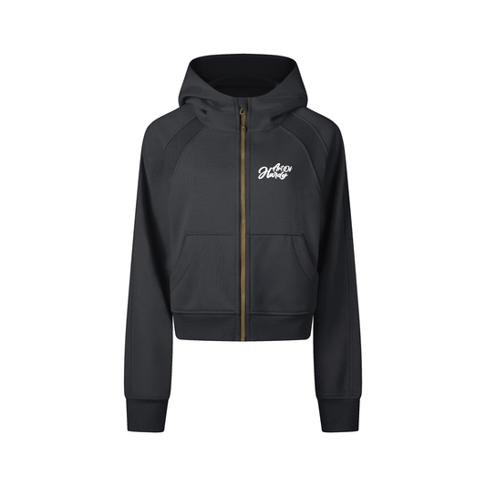 Cropped Zip-Through Hoodie